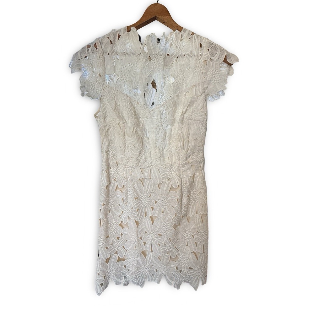 NWT Dolce Vita White Floral Lace Mini Dress Size Small Sheer Overlay Boho Chic - Picture 4 of 16